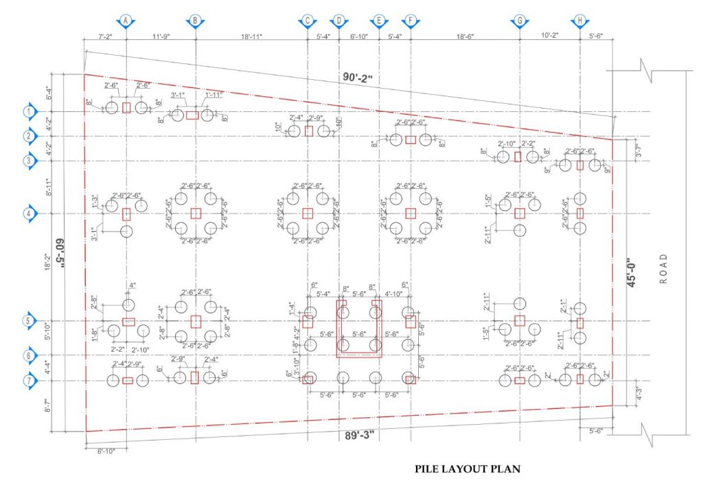 Pile layout plan