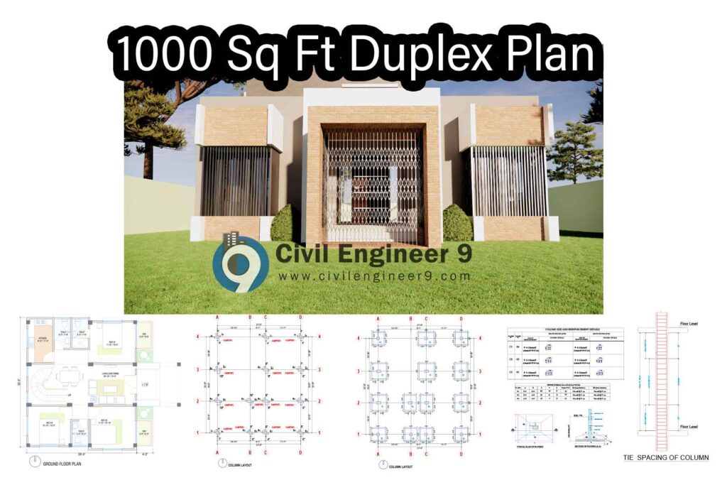 1000 Sq Ft Duplex House Plan